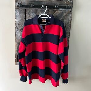 Men's Barbarian Rugby Wear Long Sleeve Shirt Red & Navy Blue